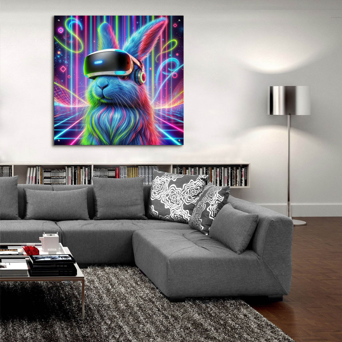 Bunny Vr Headset by Rey Klimt - 36x36 acrylic wall art in a room