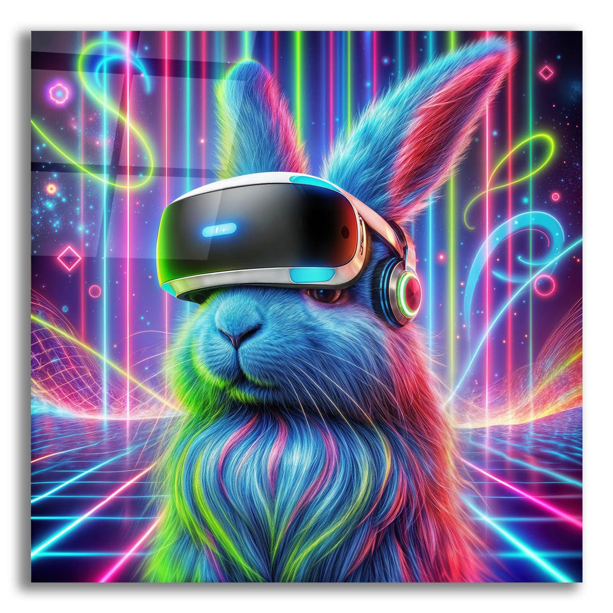 Bunny Vr Headset by Rey Klimt acrylic glass wall art