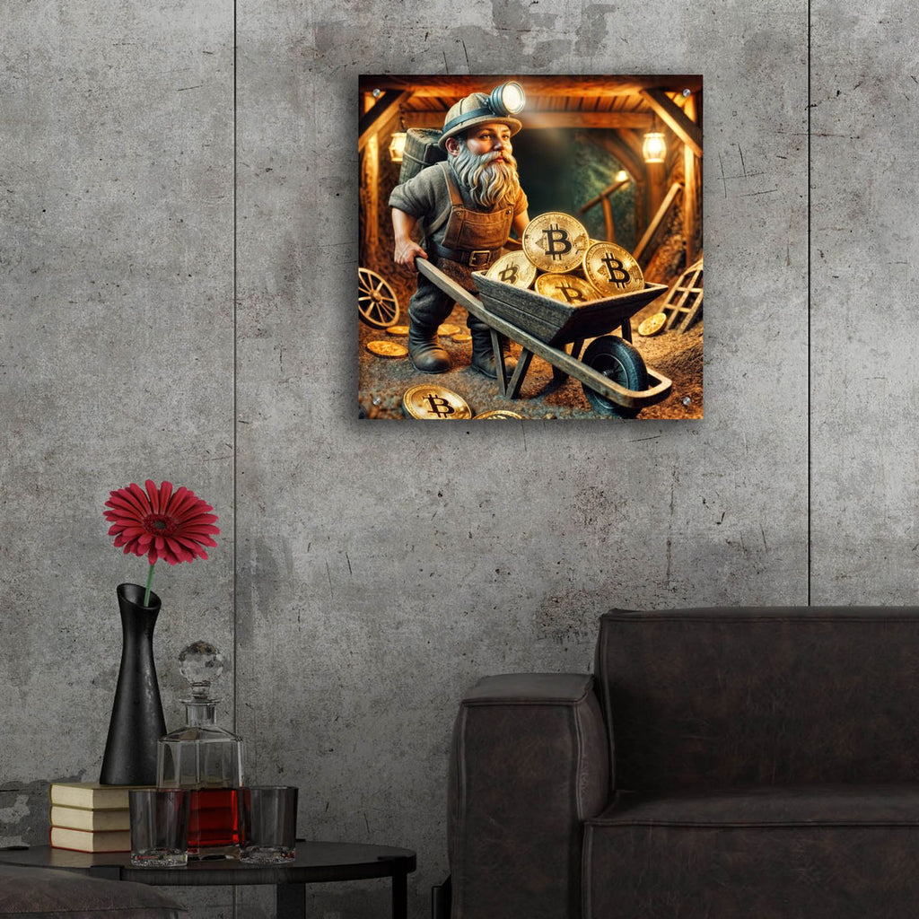 Bitcoin Mining by Rey Klimt - 24x24 acrylic wall art in a room