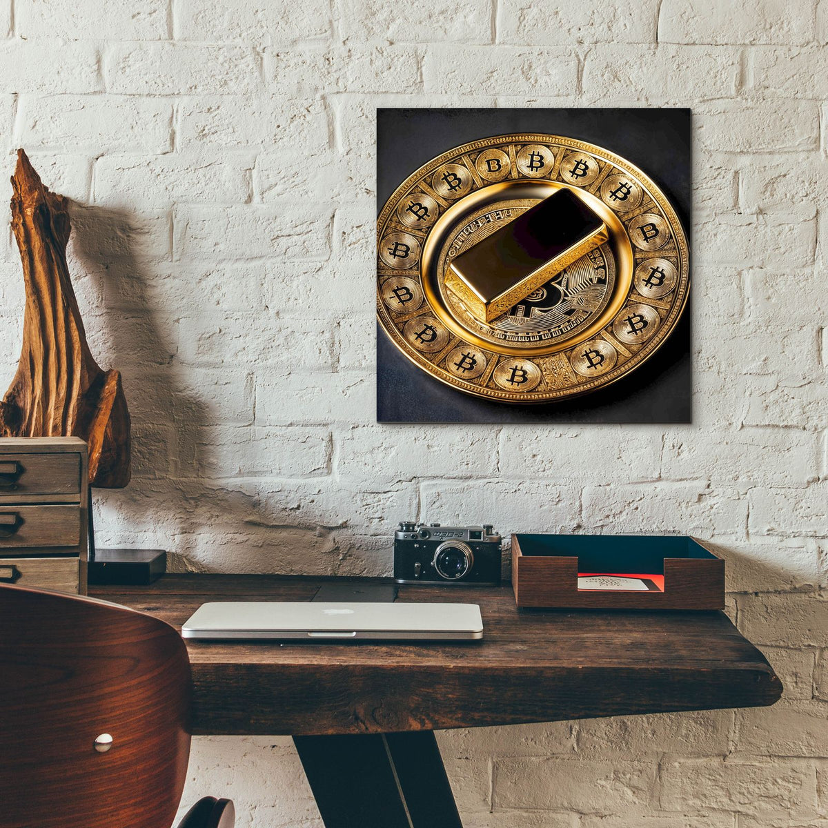 Bitcoin Gold by Rey Klimt - 12x12 acrylic wall art in a room