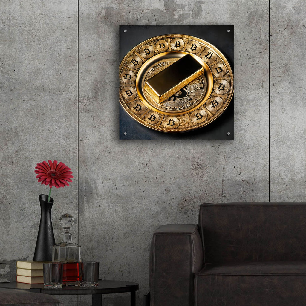 Bitcoin Gold by Rey Klimt - 24x24 acrylic wall art in a room