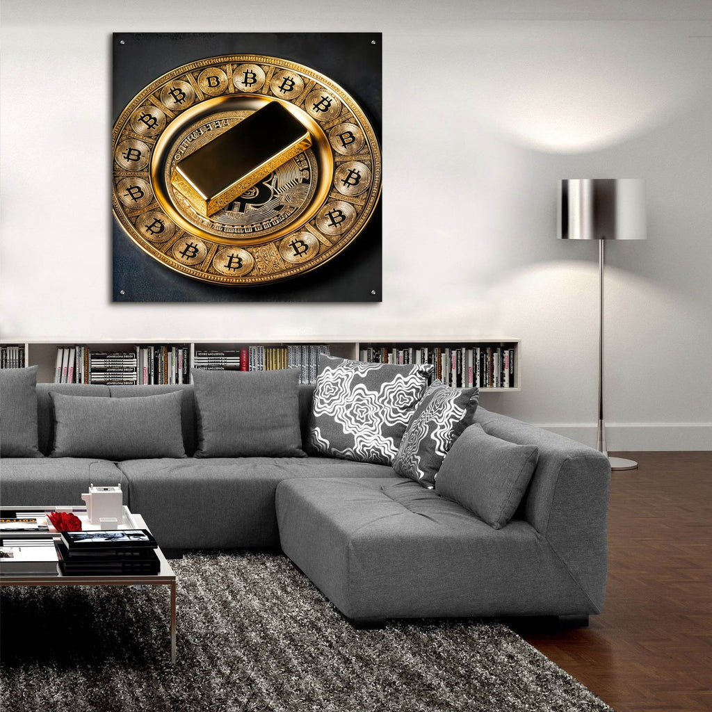 Bitcoin Gold by Rey Klimt - 36x36 acrylic wall art in a room