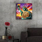 Bitcoin - Statue Of Liberty by Rey Klimt - 24x24 acrylic wall art in a room
