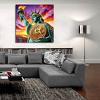 Bitcoin - Statue Of Liberty by Rey Klimt - 36x36 acrylic wall art in a room