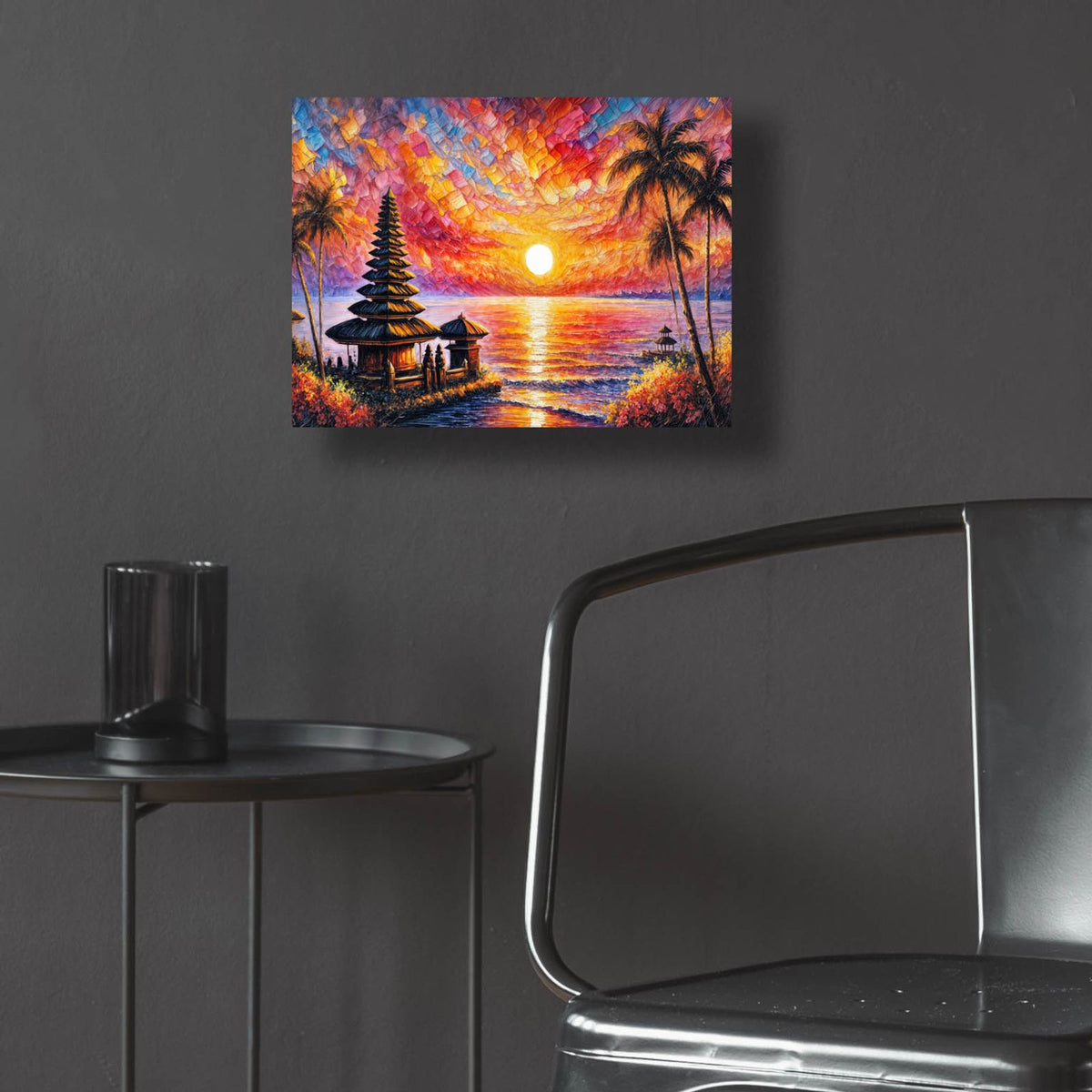 Bali Ocean Sunset by Rey Klimt - 16x12 acrylic wall art in a room