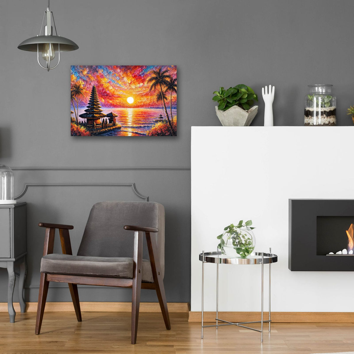 Bali Ocean Sunset by Rey Klimt - 24x16 acrylic wall art in a room