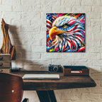 Bald Eagle Abstract by Rey Klimt - 12x12 acrylic wall art in a room