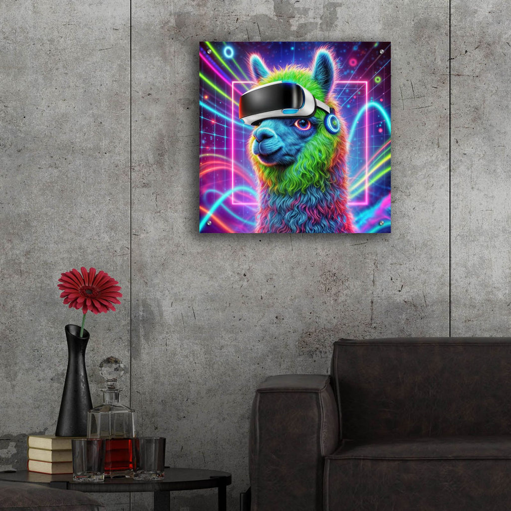 Alpaca Vr Headset by Rey Klimt - 24x24 acrylic wall art in a room