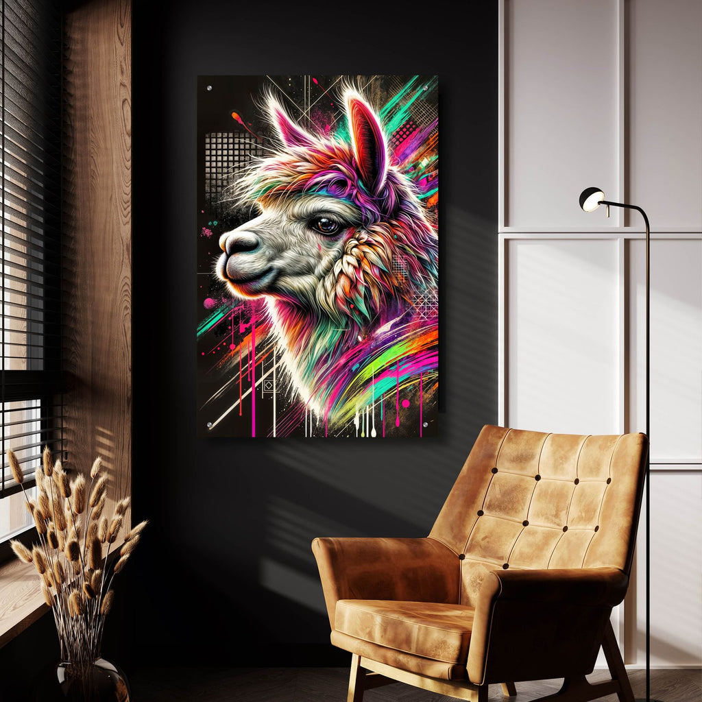 Alpaca Abstract by Rey Klimt - 24x36 acrylic wall art in a room