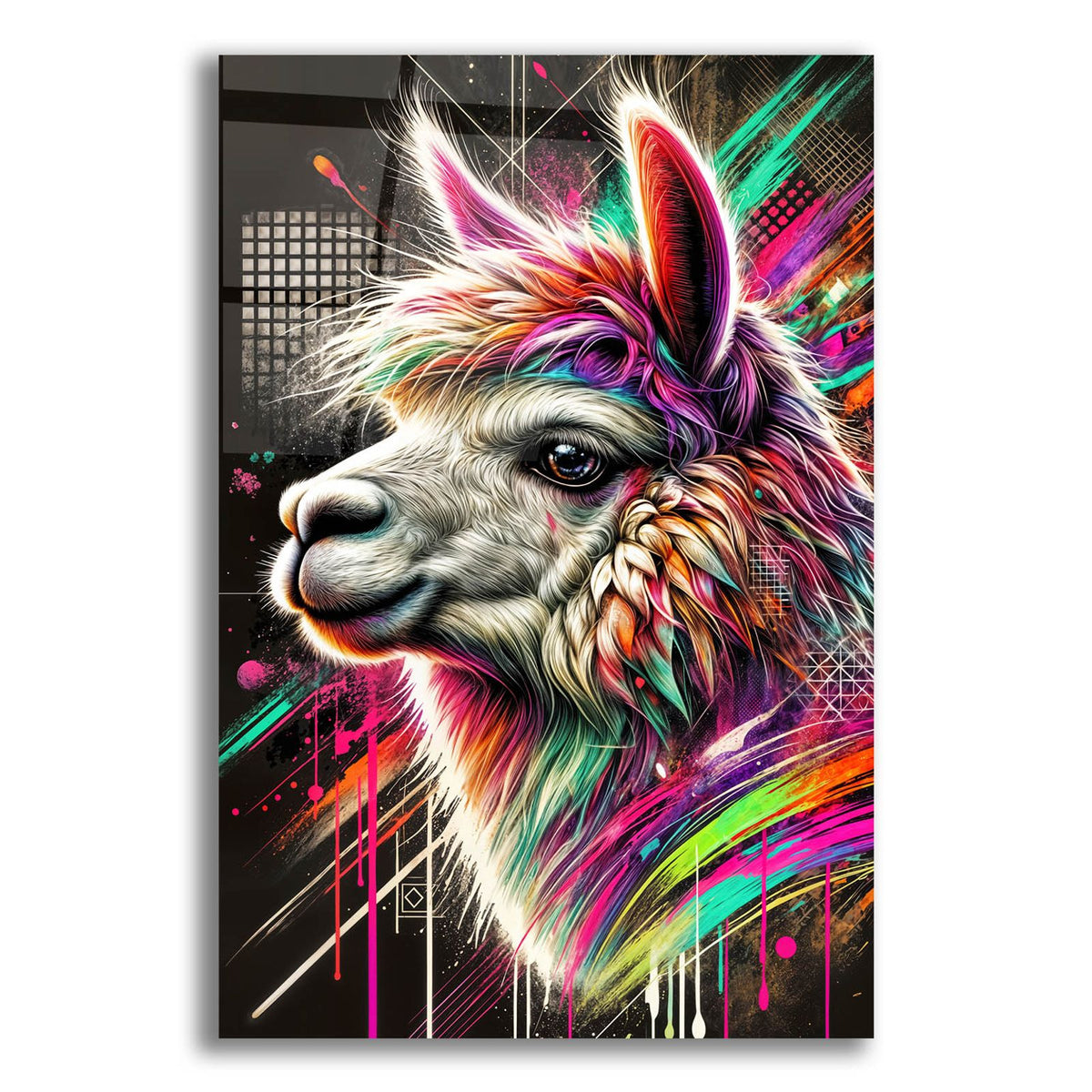 Alpaca Abstract by Rey Klimt acrylic glass wall art