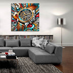 Abstract Watch by Rey Klimt - 36x36 acrylic wall art in a room