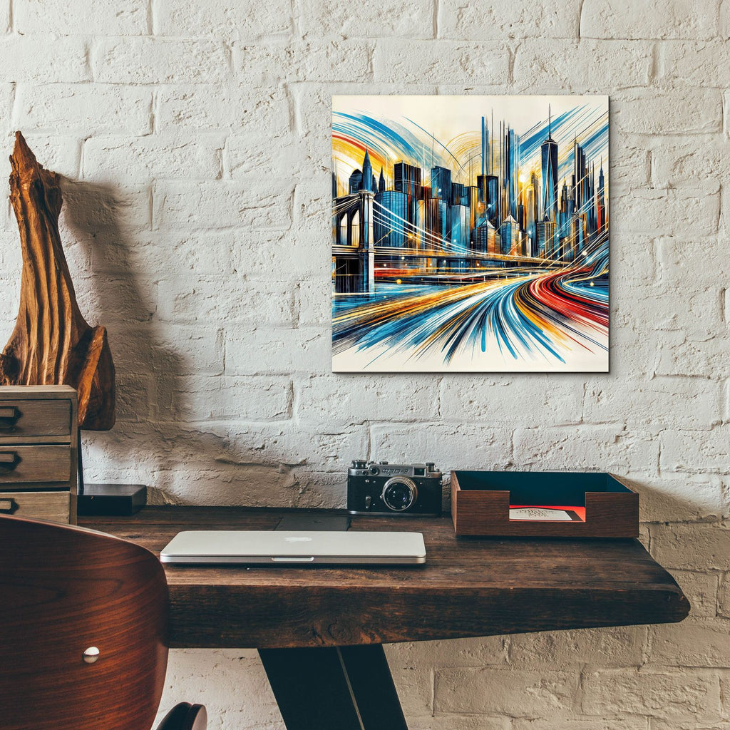 Abstract New York City by Rey Klimt - 12x12 acrylic wall art in a room