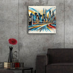 Abstract New York City by Rey Klimt - 24x24 acrylic wall art in a room