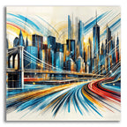 Abstract New York City by Rey Klimt acrylic glass wall art