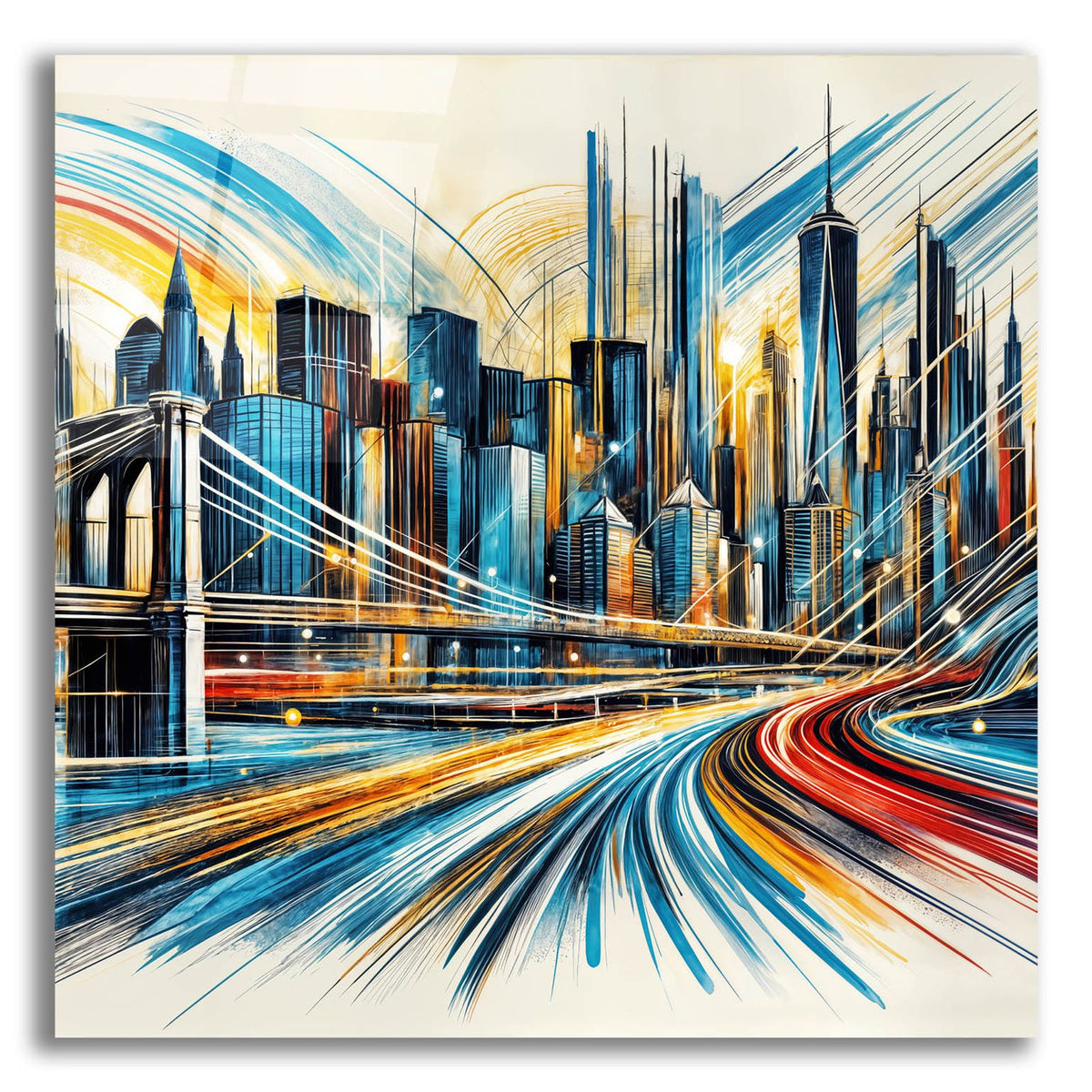 Abstract New York City by Rey Klimt acrylic glass wall art