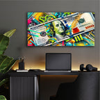 100$ Graffiti by Rey Klimt - 48x24 acrylic wall art in a room