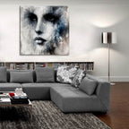 Abstract Face 1 by Rey Klimt - 36x36 acrylic wall art in a room