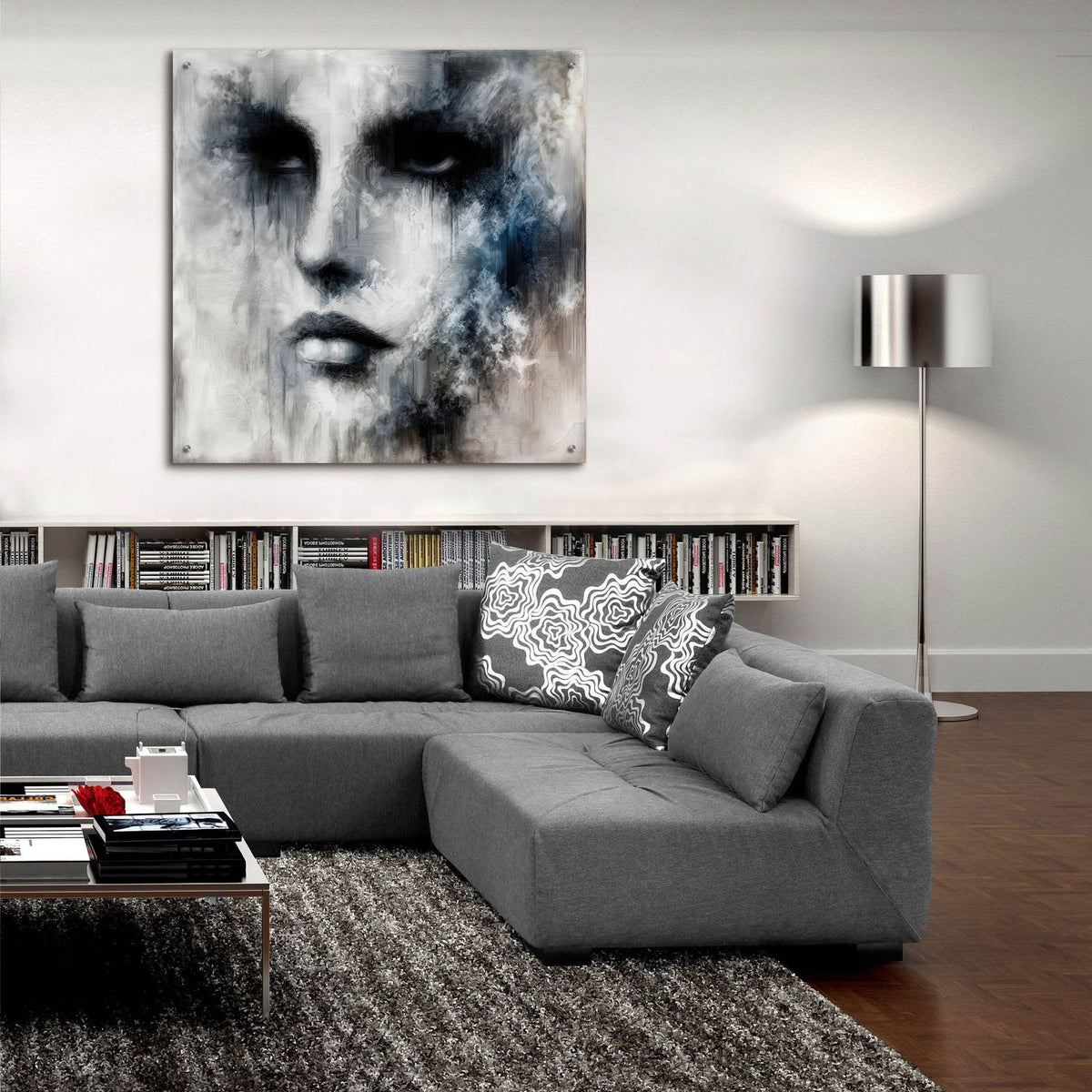 Abstract Face 1 by Rey Klimt - 36x36 acrylic wall art in a room