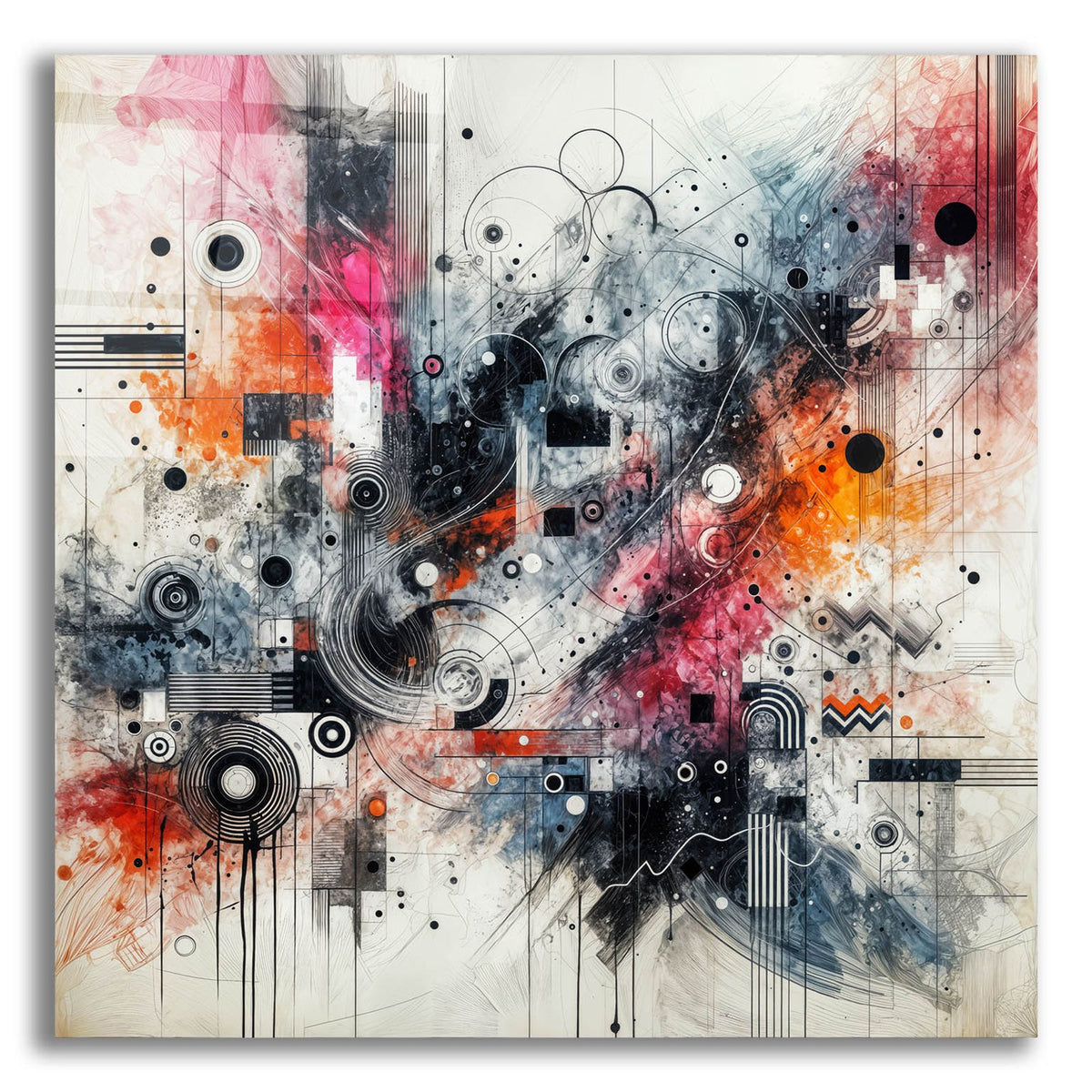 Abstract With Pink by Rey Klimt acrylic glass wall art