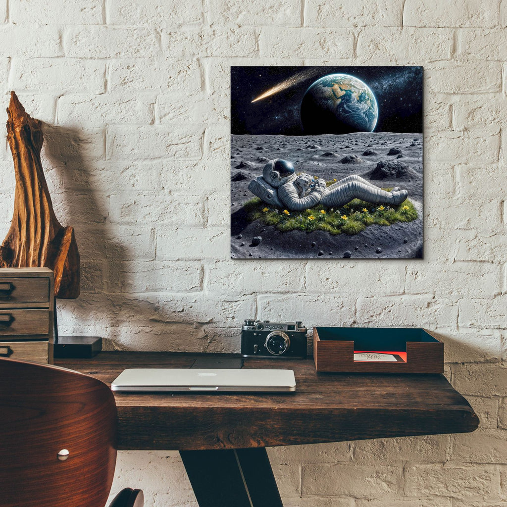 Astronaut On Break by Rey Klimt - 12x12 acrylic wall art in a room