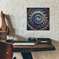 Blue & Gold Swirl by Rey Klimt - 12x12 acrylic wall art in a room