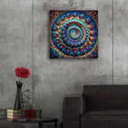 Blue & Gold Swirl by Rey Klimt - 24x24 acrylic wall art in a room