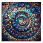 Blue & Gold Swirl by Rey Klimt acrylic glass wall art