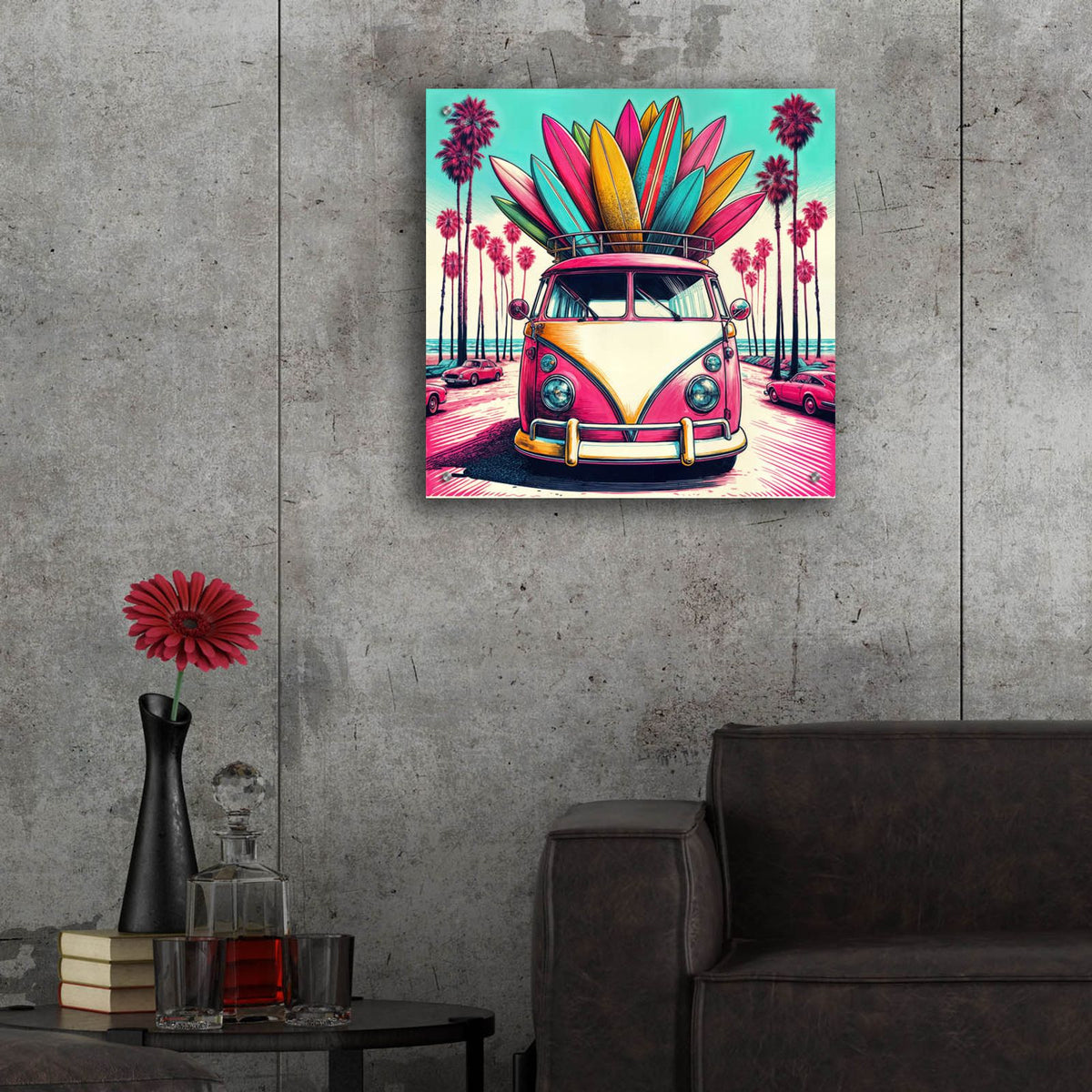 California Surf by Rey Klimt - 24x24 acrylic wall art in a room