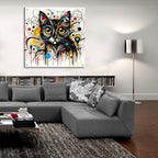 Cat Abstract 3 by Rey Klimt - 36x36 acrylic wall art in a room