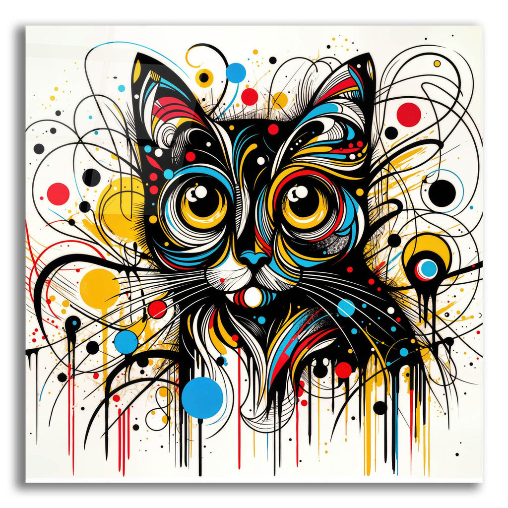 Cat Abstract 3 by Rey Klimt acrylic glass wall art