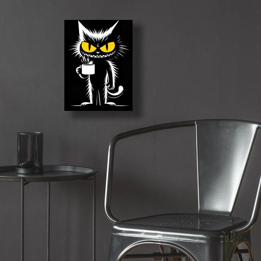 Coffee Cat by Rey Klimt - 12x16 acrylic wall art in a room