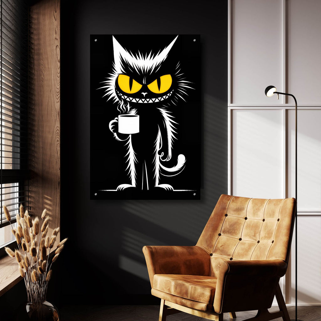 Coffee Cat by Rey Klimt - 24x36 acrylic wall art in a room