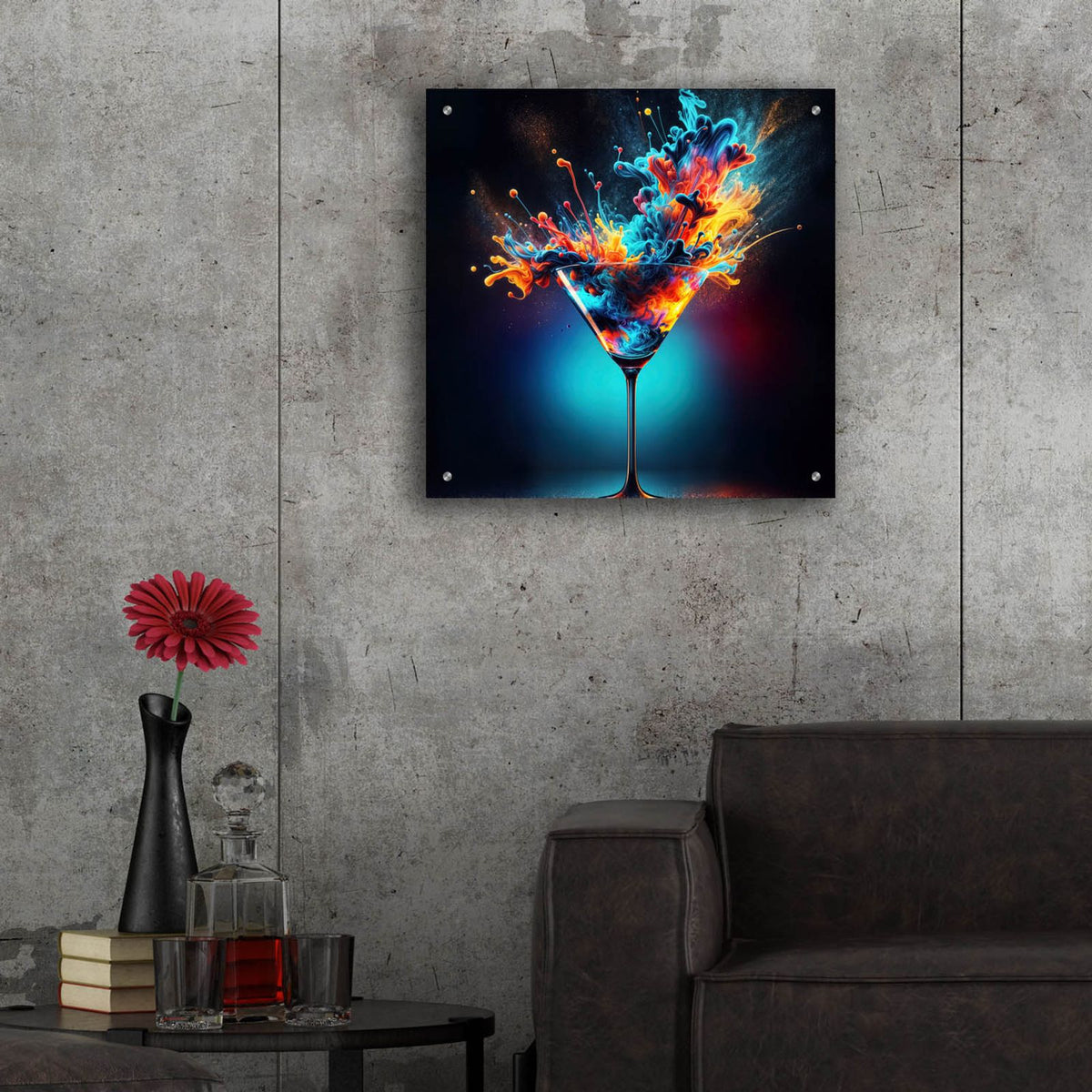 Colorful Drink by Rey Klimt - 24x24 acrylic wall art in a room