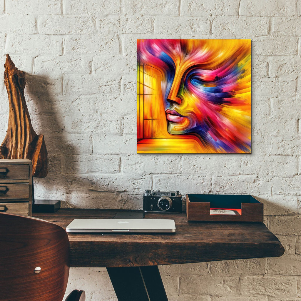 Face Abstract 1 by Rey Klimt - 12x12 acrylic wall art in a room
