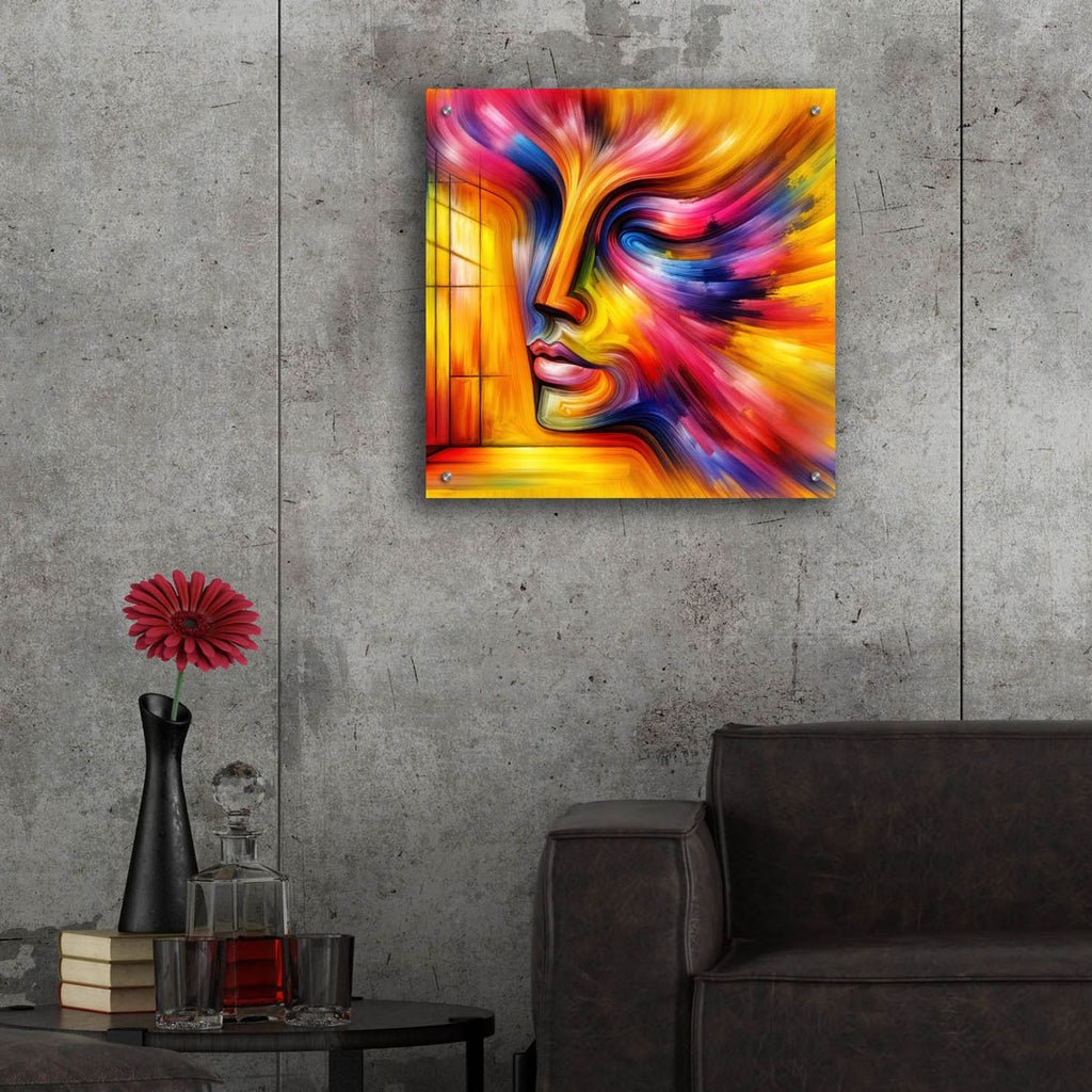Face Abstract 1 by Rey Klimt - 24x24 acrylic wall art in a room