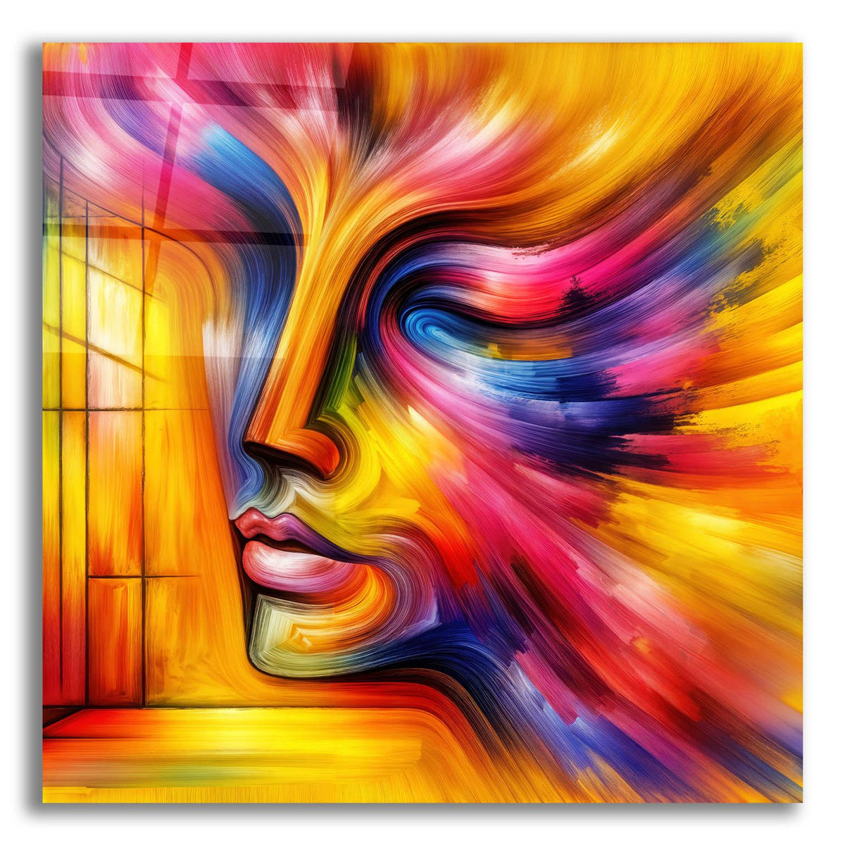 Face Abstract 1 by Rey Klimt acrylic glass wall art