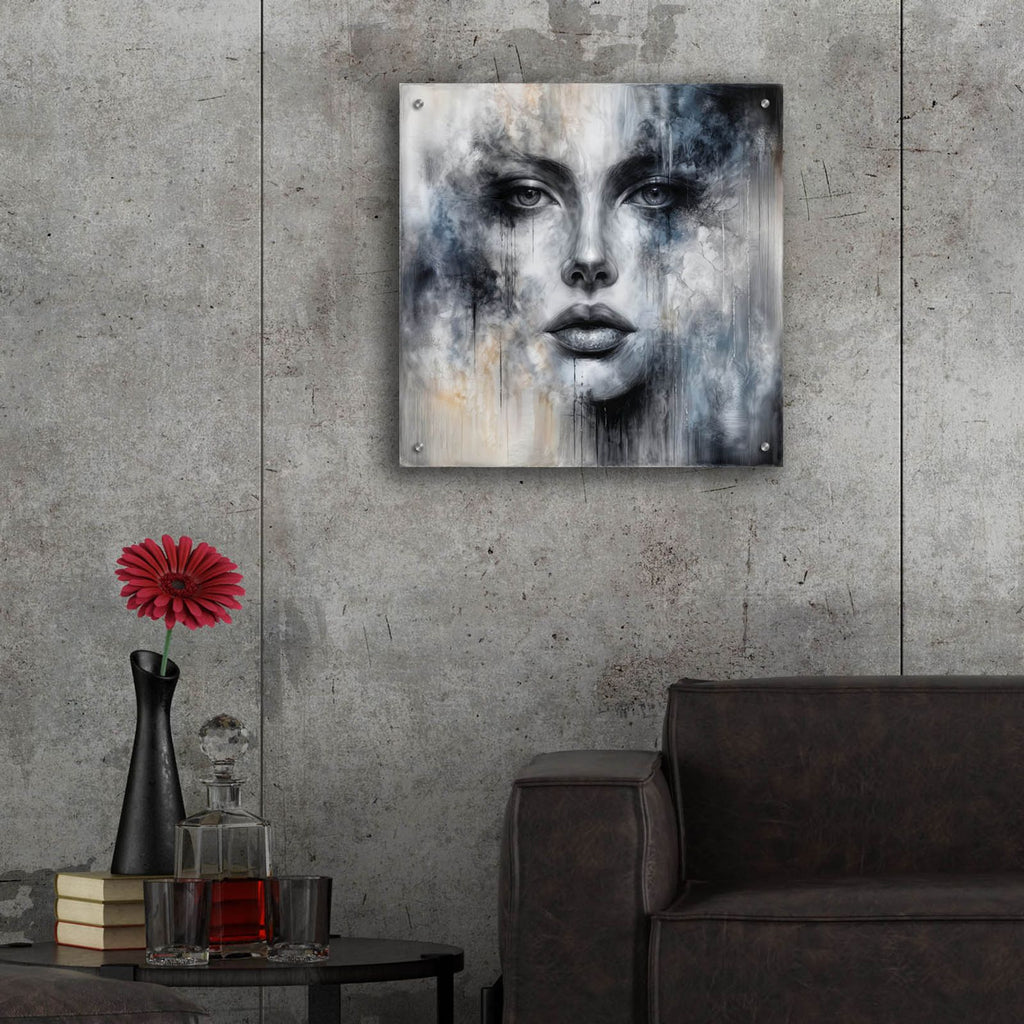 Face Abstract 2 by Rey Klimt - 24x24 acrylic wall art in a room