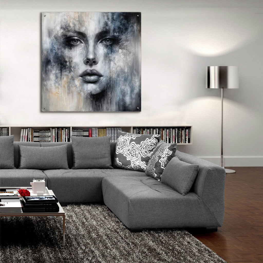 Face Abstract 2 by Rey Klimt - 36x36 acrylic wall art in a room
