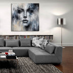 Face Abstract 2 by Rey Klimt - 36x36 acrylic wall art in a room