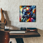 Fighter Pilot Abstract by Rey Klimt - 12x12 acrylic wall art in a room