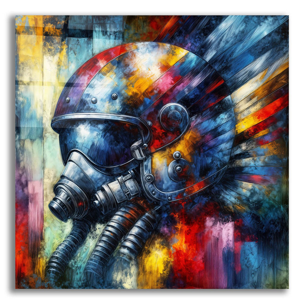 Fighter Pilot Abstract by Rey Klimt acrylic glass wall art