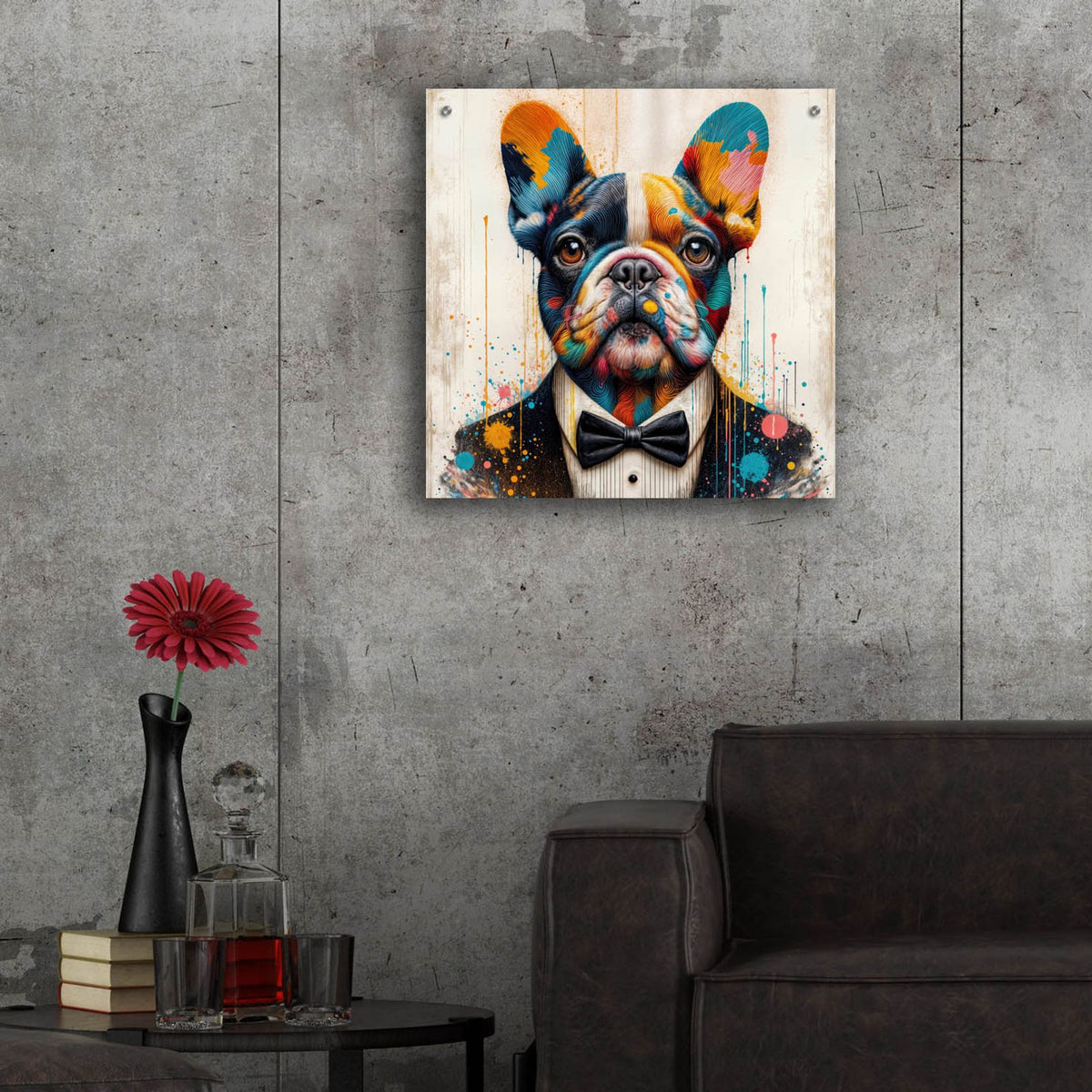 French Bulldog Collorfull by Rey Klimt - 24x24 acrylic wall art in a room