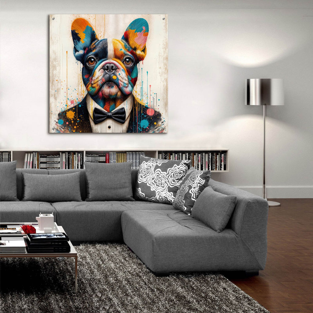 French Bulldog Collorfull by Rey Klimt - 36x36 acrylic wall art in a room