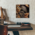 Golden Leaves by Rey Klimt - 12x12 acrylic wall art in a room