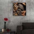 Golden Leaves by Rey Klimt - 24x24 acrylic wall art in a room