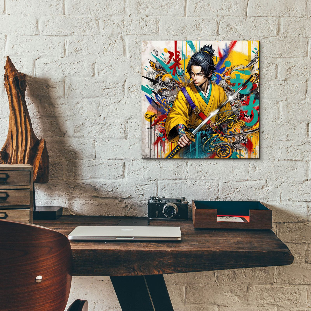 Katana Warrior 2 by Rey Klimt - 12x12 acrylic wall art in a room