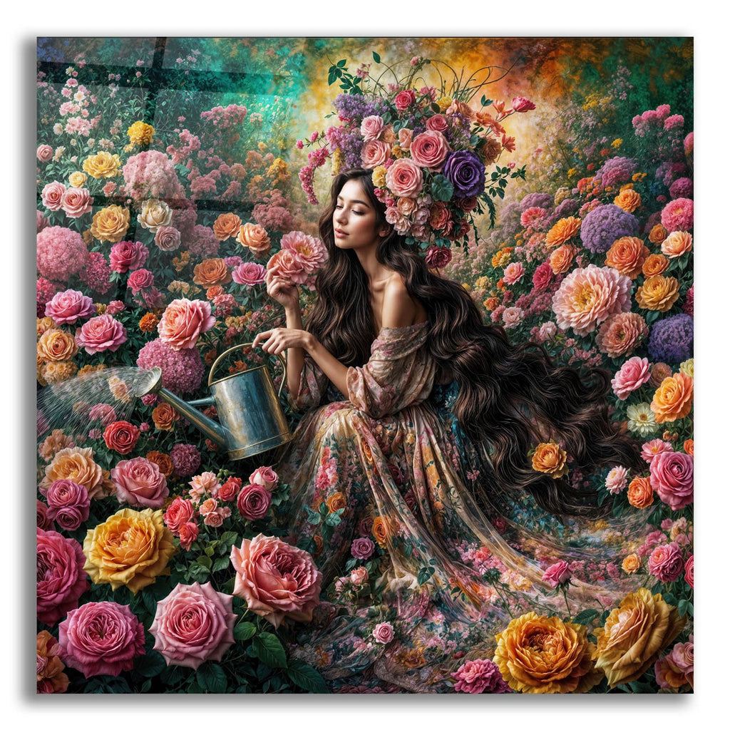 Lush Rose Garden by Rey Klimt acrylic glass wall art