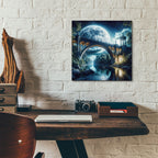 Moonlit River Scene by Rey Klimt - 12x12 acrylic wall art in a room