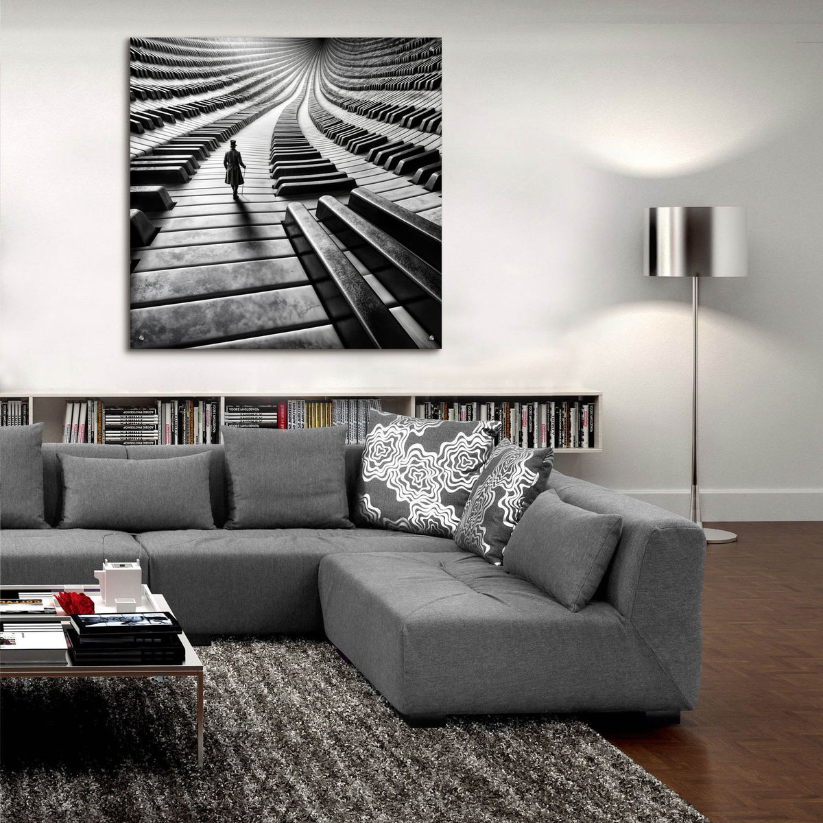 Musical Steps 1 by Rey Klimt - 36x36 acrylic wall art in a room