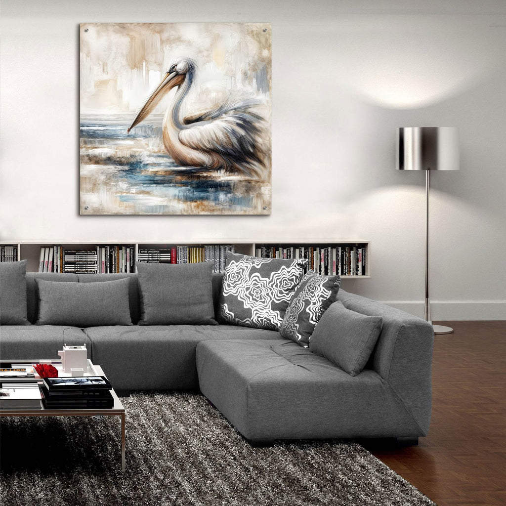 Pelican by Rey Klimt - 36x36 acrylic wall art in a room